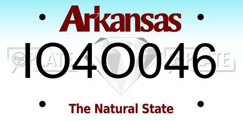IO4O046 Arkansas License Plate