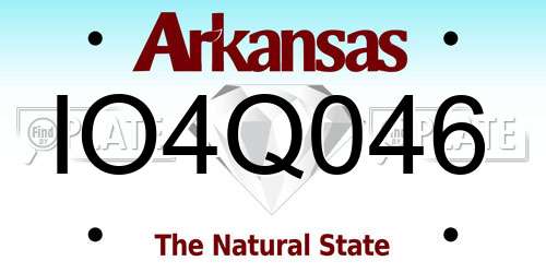 IO4Q046 Arkansas License Plate
