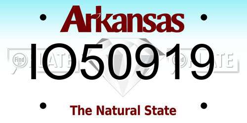 IO50919 Arkansas License Plate