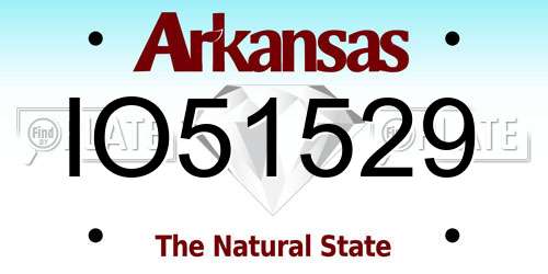 IO51529 Arkansas License Plate