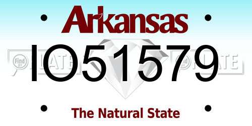 IO51579 Arkansas License Plate