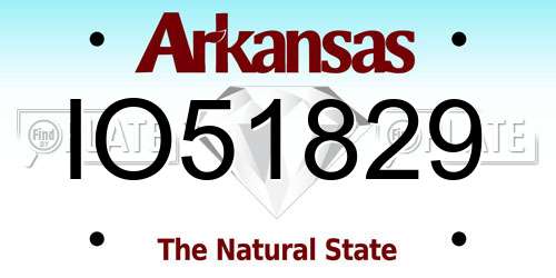 IO51829 Arkansas License Plate
