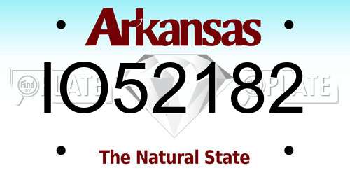 IO52182 Arkansas License Plate