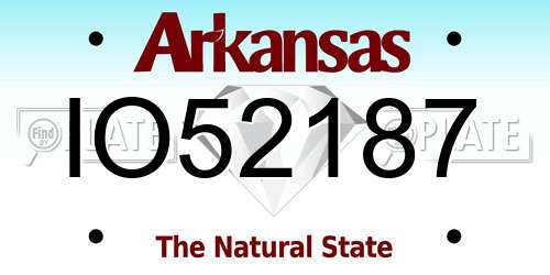 IO52187 Arkansas License Plate