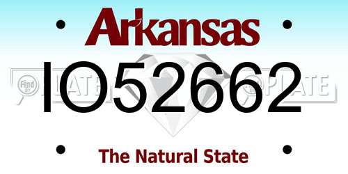 IO52662 Arkansas License Plate