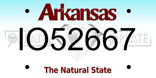 IO52667 Arkansas License Plate