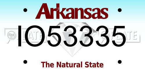 IO53335 Arkansas License Plate