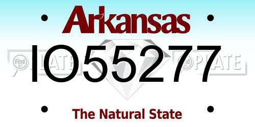 IO55277 Arkansas License Plate