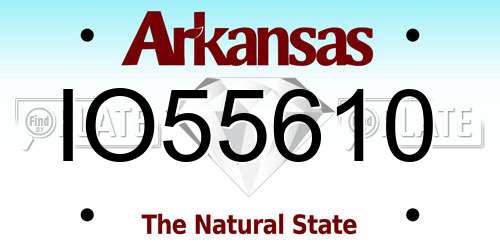 IO55610 Arkansas License Plate