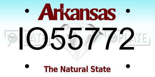IO55772 Arkansas License Plate