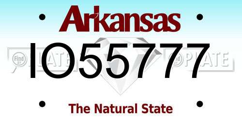 IO55777 Arkansas License Plate
