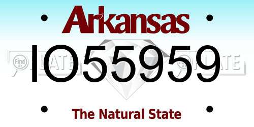 IO55959 Arkansas License Plate