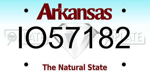 IO57182 Arkansas License Plate