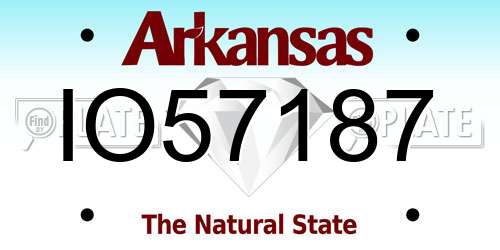 IO57187 Arkansas License Plate