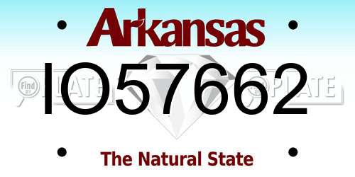 IO57662 Arkansas License Plate