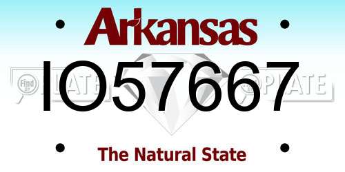 IO57667 Arkansas License Plate