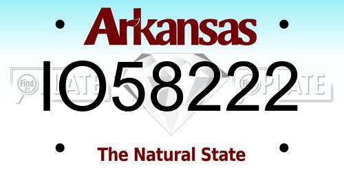 IO58222 Arkansas License Plate