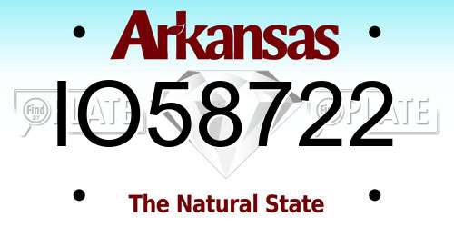IO58722 Arkansas License Plate