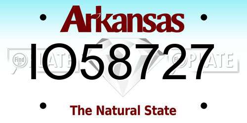 IO58727 Arkansas License Plate