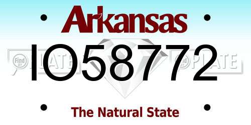 IO58772 Arkansas License Plate