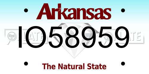 IO58959 Arkansas License Plate