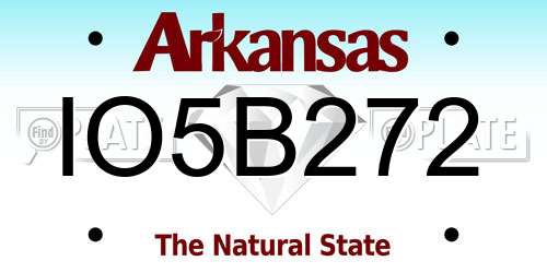 IO5B272 Arkansas License Plate