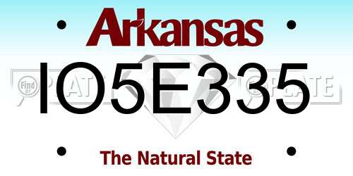 IO5E335 Arkansas License Plate