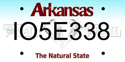 IO5E338 Arkansas License Plate
