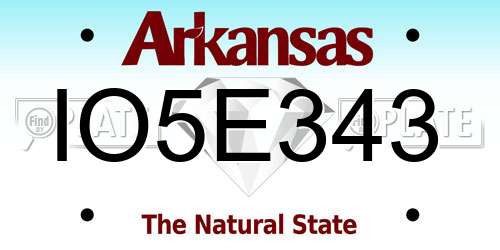 IO5E343 Arkansas License Plate