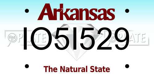 IO5I529 Arkansas License Plate