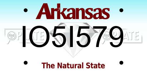 IO5I579 Arkansas License Plate