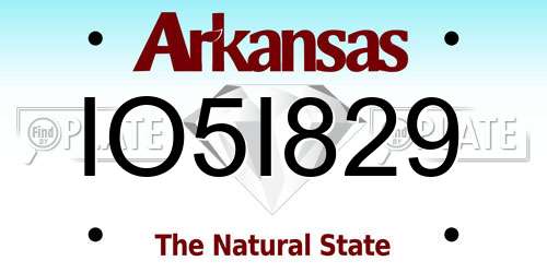 IO5I829 Arkansas License Plate