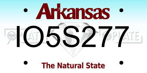 IO5S277 Arkansas License Plate