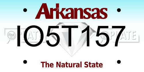 IO5T157 Arkansas License Plate