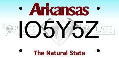 IO5Y5Z Arkansas License Plate