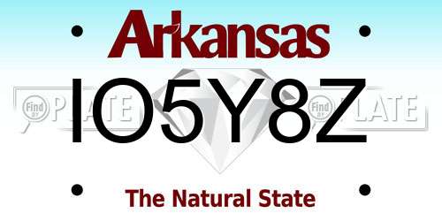IO5Y8Z Arkansas License Plate