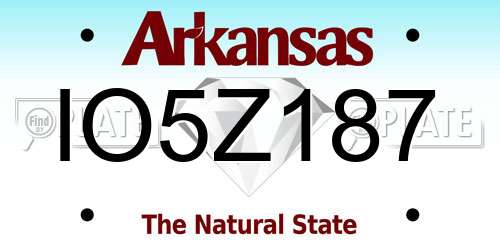 IO5Z187 Arkansas License Plate