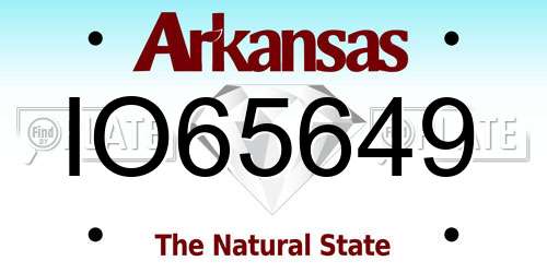 IO65649 Arkansas License Plate