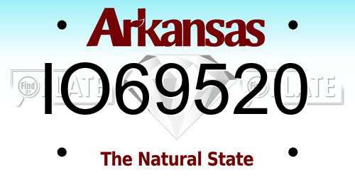 IO69520 Arkansas License Plate