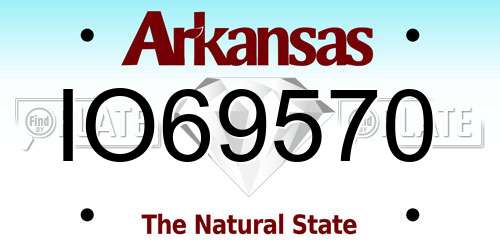 IO69570 Arkansas License Plate