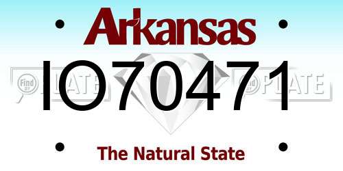 IO70471 Arkansas License Plate