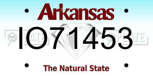 IO71453 Arkansas License Plate