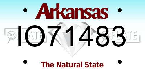 IO71483 Arkansas License Plate