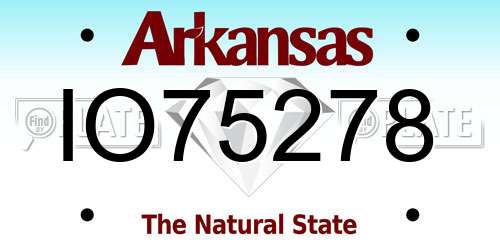 IO75278 Arkansas License Plate