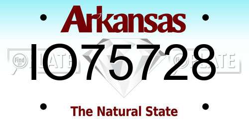 IO75728 Arkansas License Plate