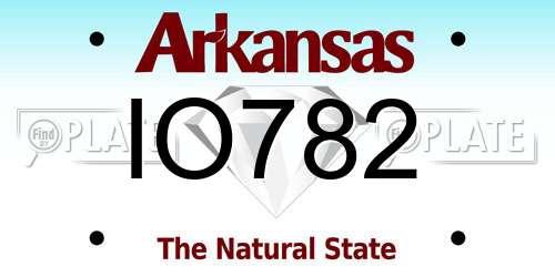 IO782 Arkansas License Plate