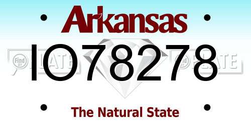 IO78278 Arkansas License Plate