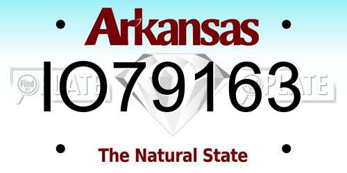 IO79163 Arkansas License Plate