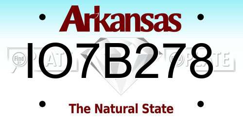 IO7B278 Arkansas License Plate