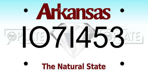 IO7I453 Arkansas License Plate